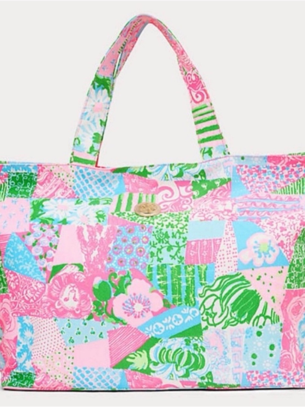Lilly Pulitzer Patchwork Tote in Pink, Green & Blue